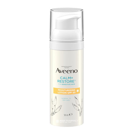Aveeno Calm and Restore Moisturising Lotion SPF50 – broad-spectrum SPF for daily sun protection