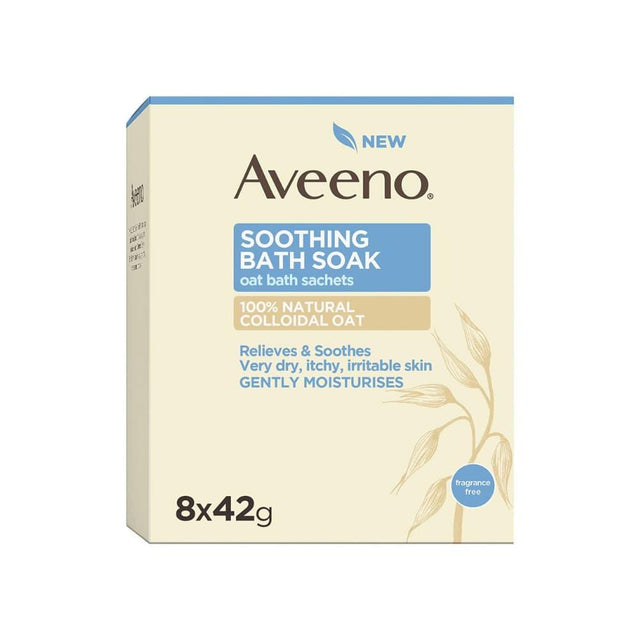 Aveeno Soothing Bath Soak Colloidal Oat Bath Sachets 8 Pack – a trusted essential for mother and baby care