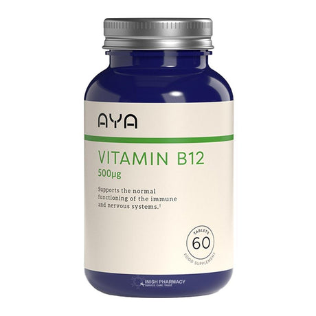 AYA Vitamin B12 500mcg Tablets 60 Pack – vitamin B12 for energy metabolism and nerve health