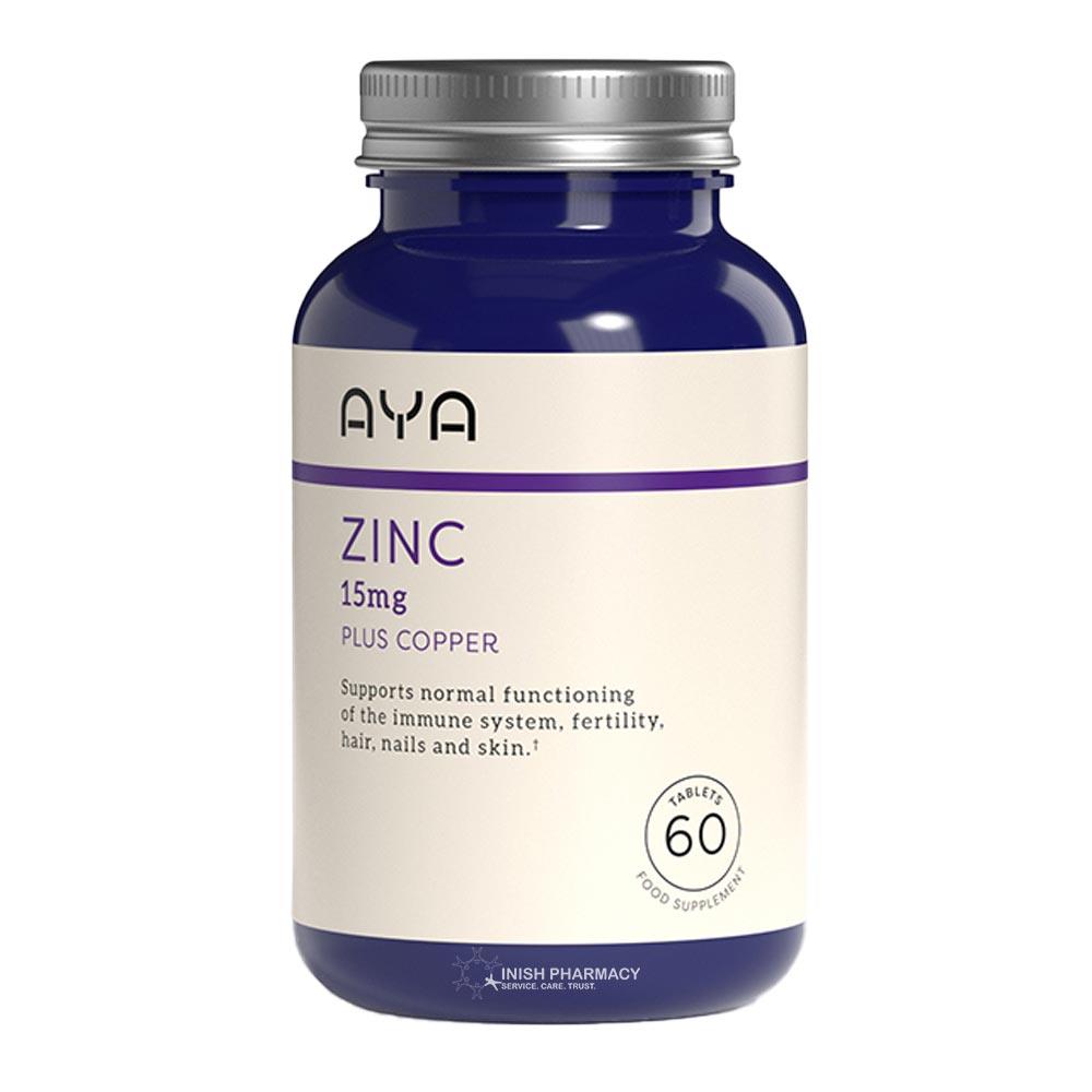 AYA Zinc Oxide 15mg Tablets with Copper 60 Pack – Inish Pharmacy