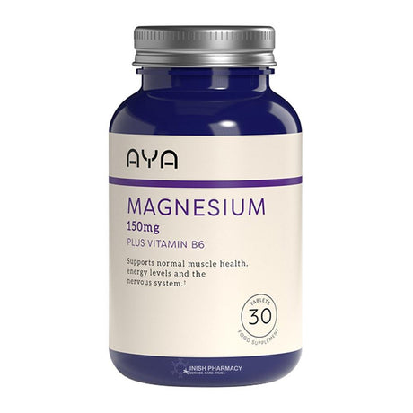 AYA Magnesium 150mg Tablets with B6 30 Pack – magnesium to support muscle function and reduce tiredness