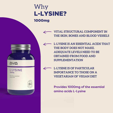 AYA L-Lysine 1000mg Tablets 60 Pack