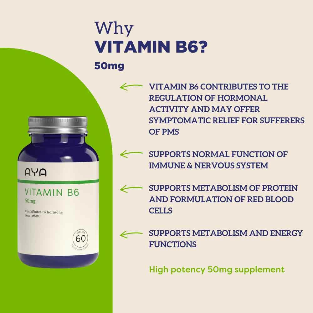 AYA Vitamin B6 50mg Tablets 60 Pack
