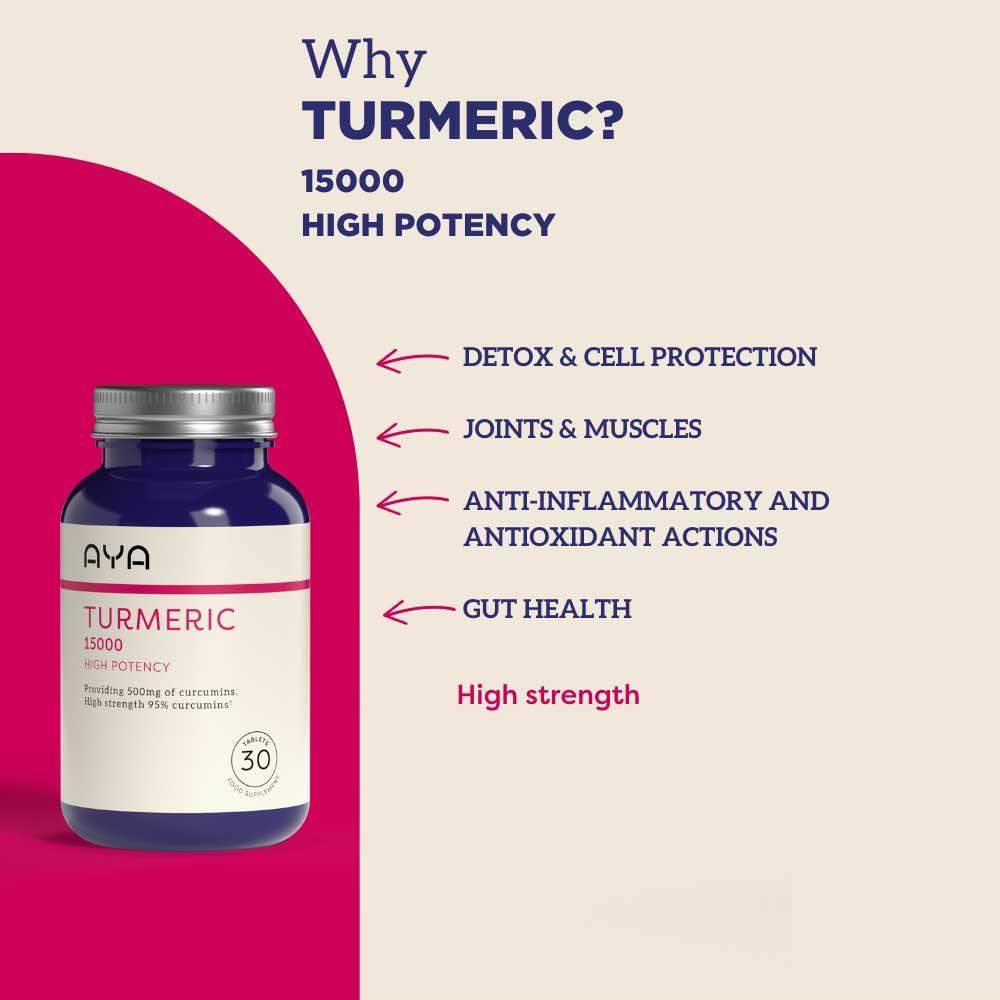 AYA Turmeric 15000 High Potency 30 Tablets