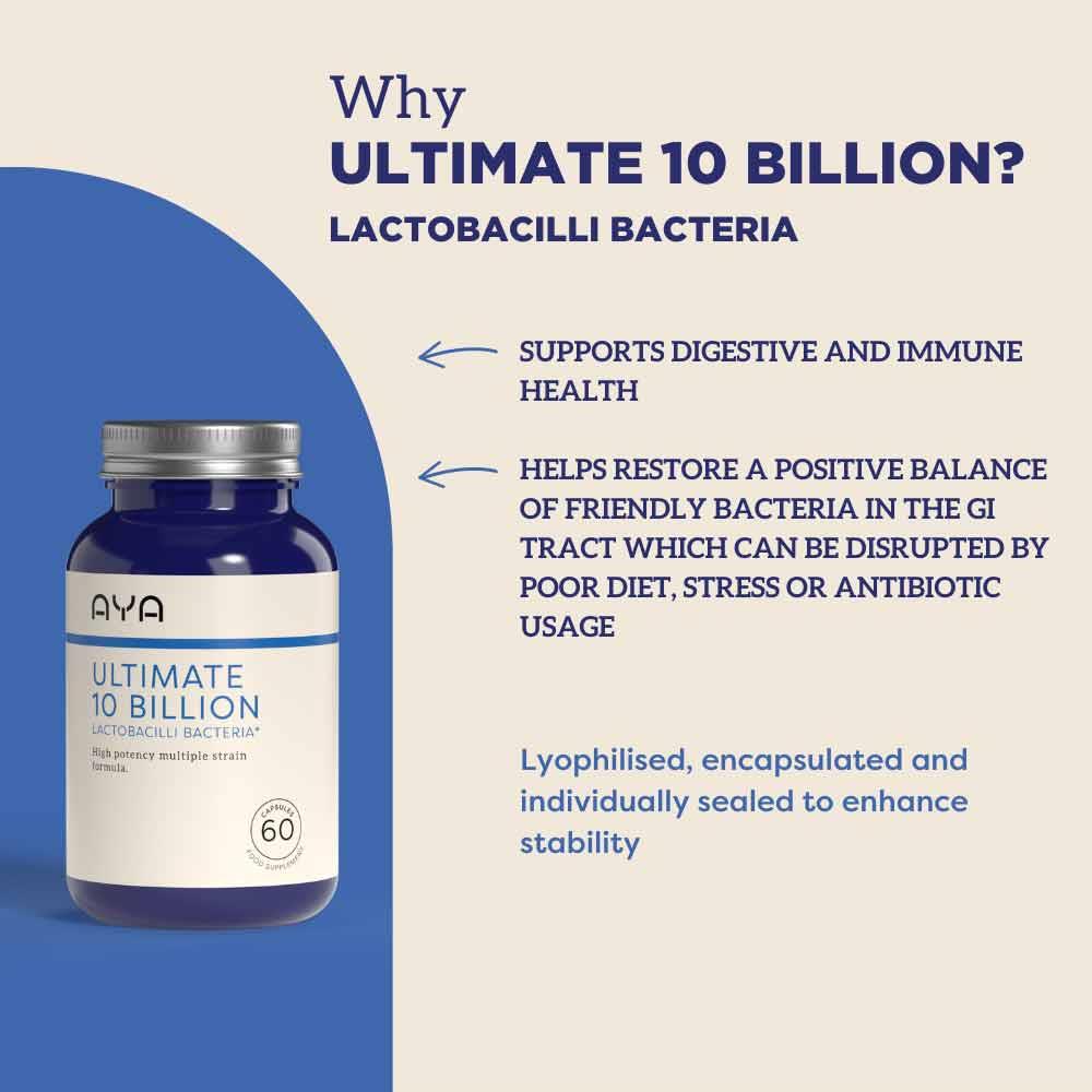 AYA Ultimate 10 Billion 60 Capsules | Digestive Health – Inish
