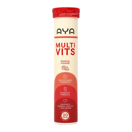 Aya MultiVitamin Efferverscent Tropical Flavour 20 Pack – vitamin E antioxidant for skin and cellular health