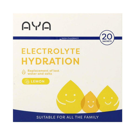Aya Electrolyte Hydration Sachets Lemon 20 Pack – to support everyday health and wellbeing