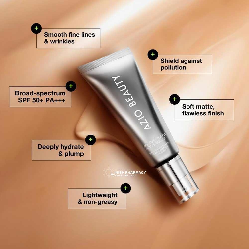 Azio Beauty Age-Defy Tinted SPF50 Perfector Medium 35ml