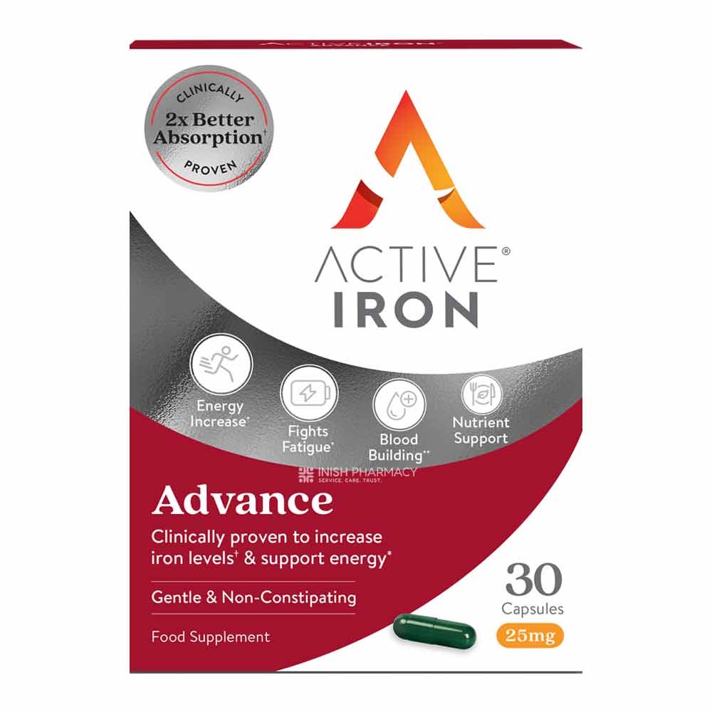 Active Iron Advance 25mg 30 Capsules – iron to support healthy red blood cell formation