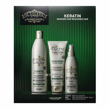 Alfaparf il Salone Keratin For Damaged Weakened Hair Gift Set – with keratin to smooth, strengthen and repair hair