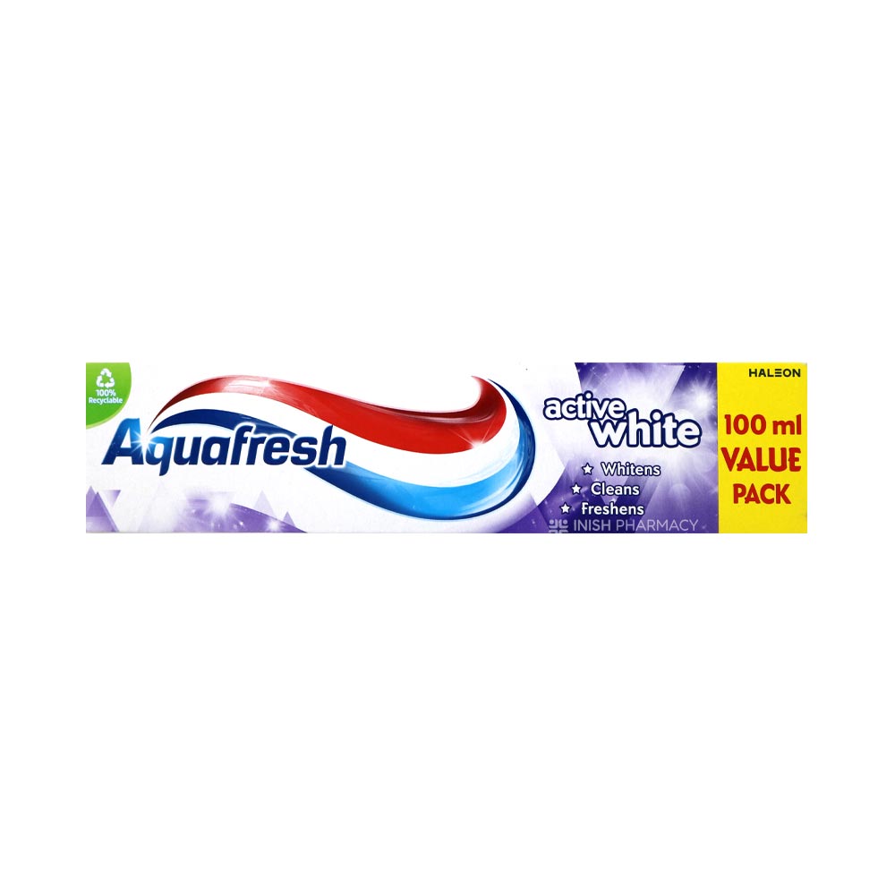 Aquafresh Active White Toothpaste 100ml – for everyday women's health and wellbeing