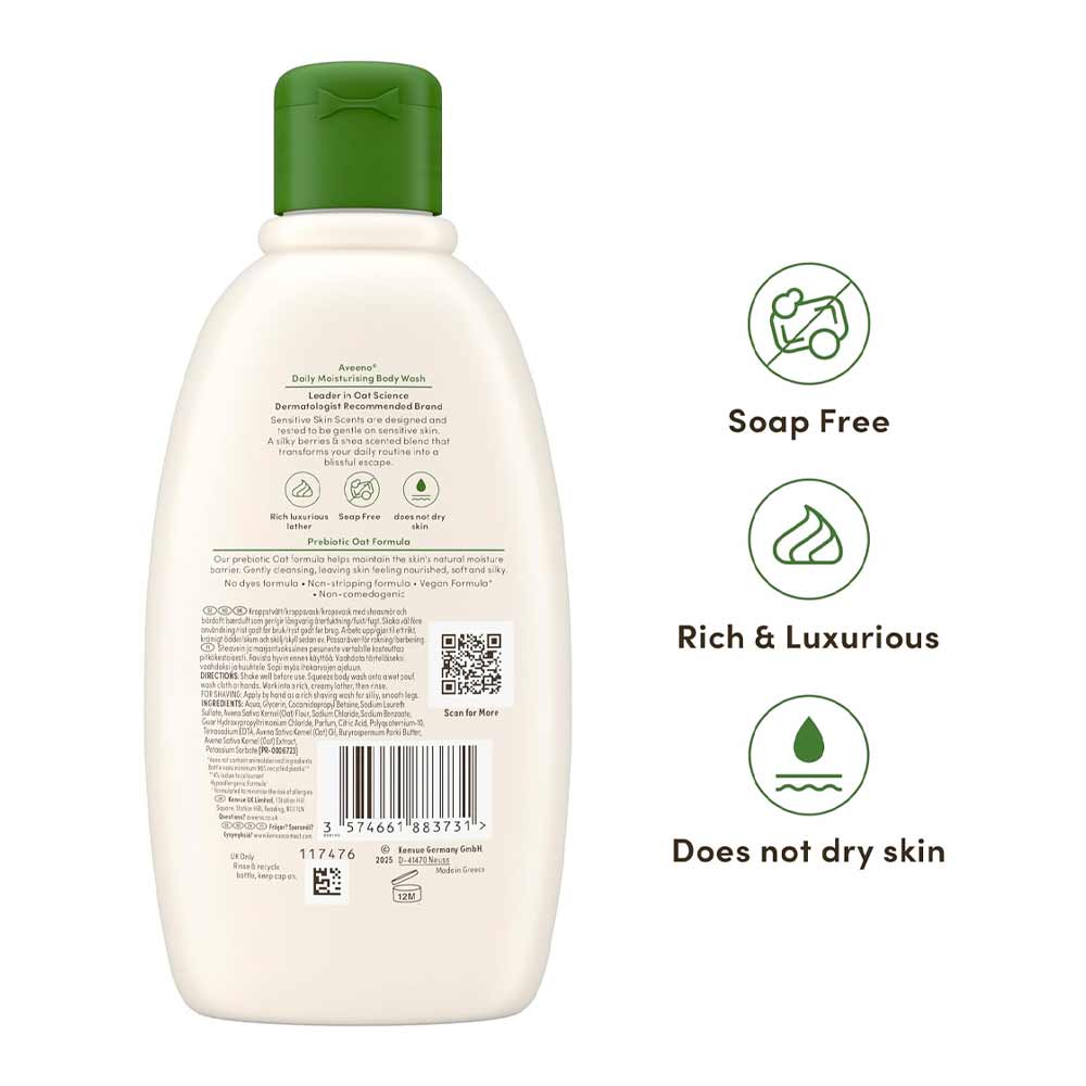 Aveeno Daily Moisturising Body Wash Berry Scent 300ml