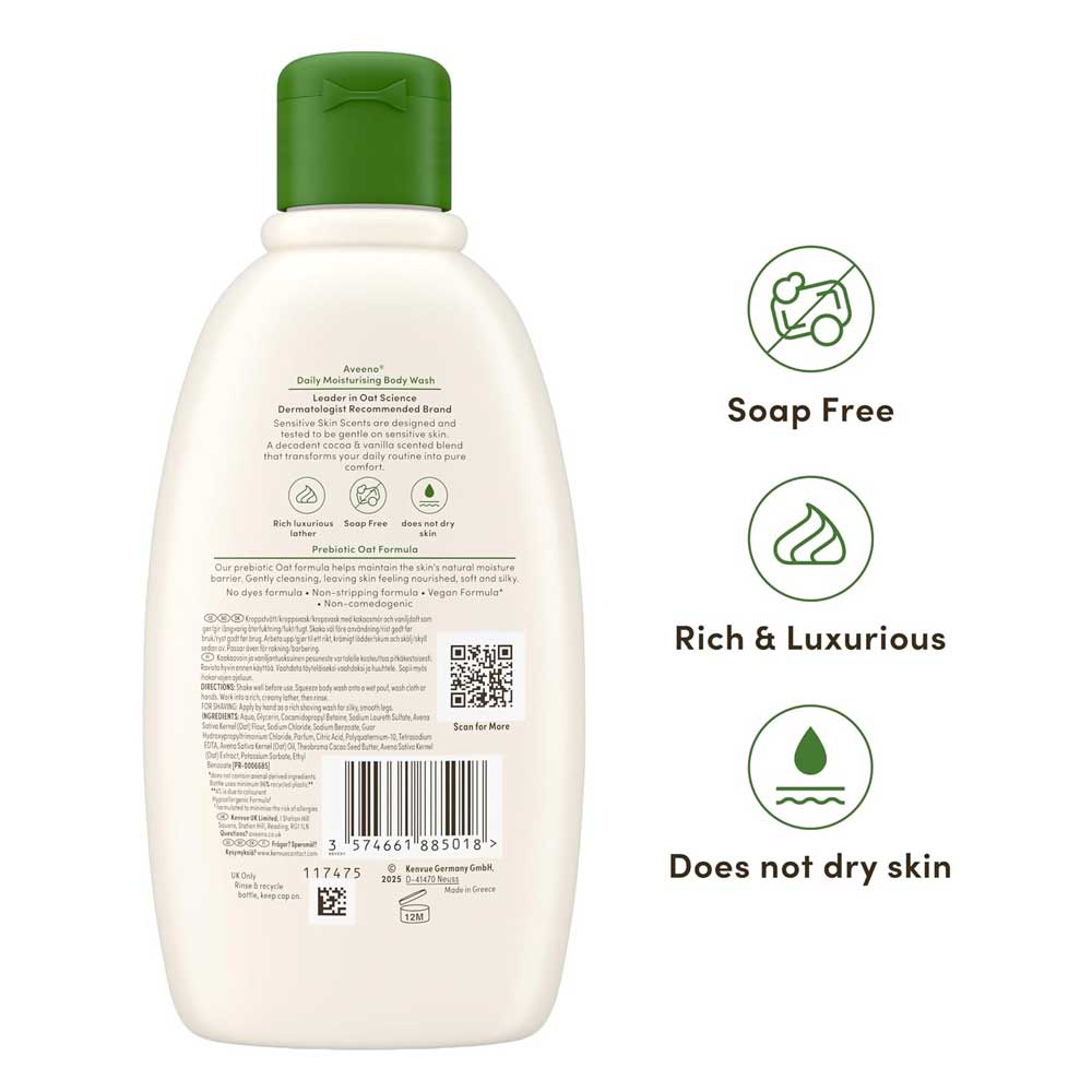 Aveeno Daily Moisturising Body Wash Cocoa Butter Vanilla 300ml