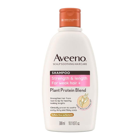Aveeno Strength & Length Shampoo 300ml – gently cleanses and nourishes all hair types