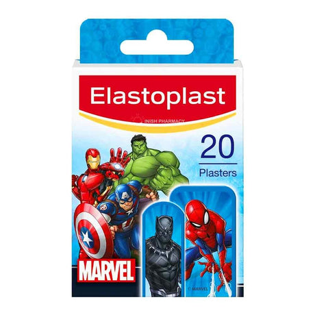 Elastoplast Kids Marvel Plasters 20 Pack – protects cuts and grazes