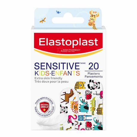 Elastoplast Kids Sensitive Animal Plasters 20 Pack – protects cuts and grazes