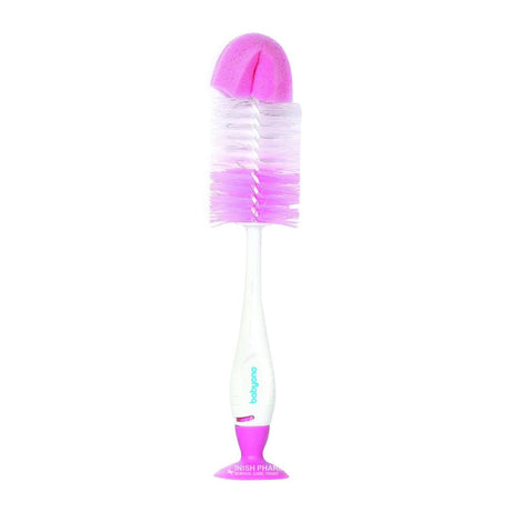 Babyono Brush For Bottles & Teats - Pink – a soft, natural-feel teat for easy bottle feeding