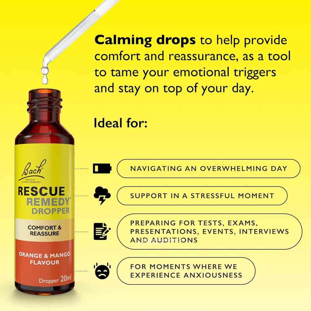 Bach Rescue Remedy Drops Orange & Mango 20ml