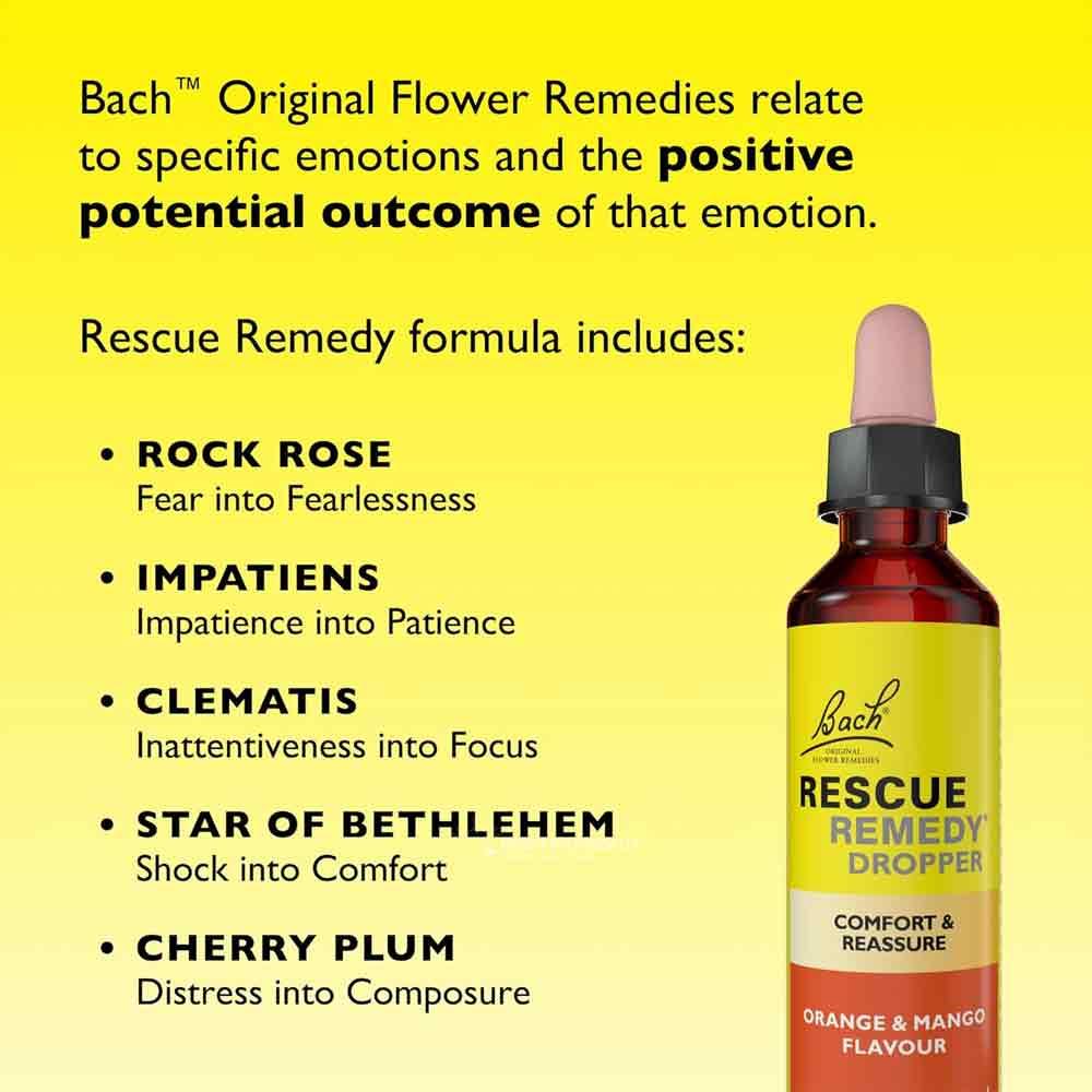 Bach Rescue Remedy Drops Orange & Mango 20ml