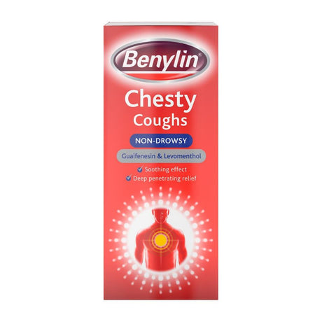 Benylin Chesty Cough Syrup Non-Drowsy 125ml – soothes and relieves persistent coughs
