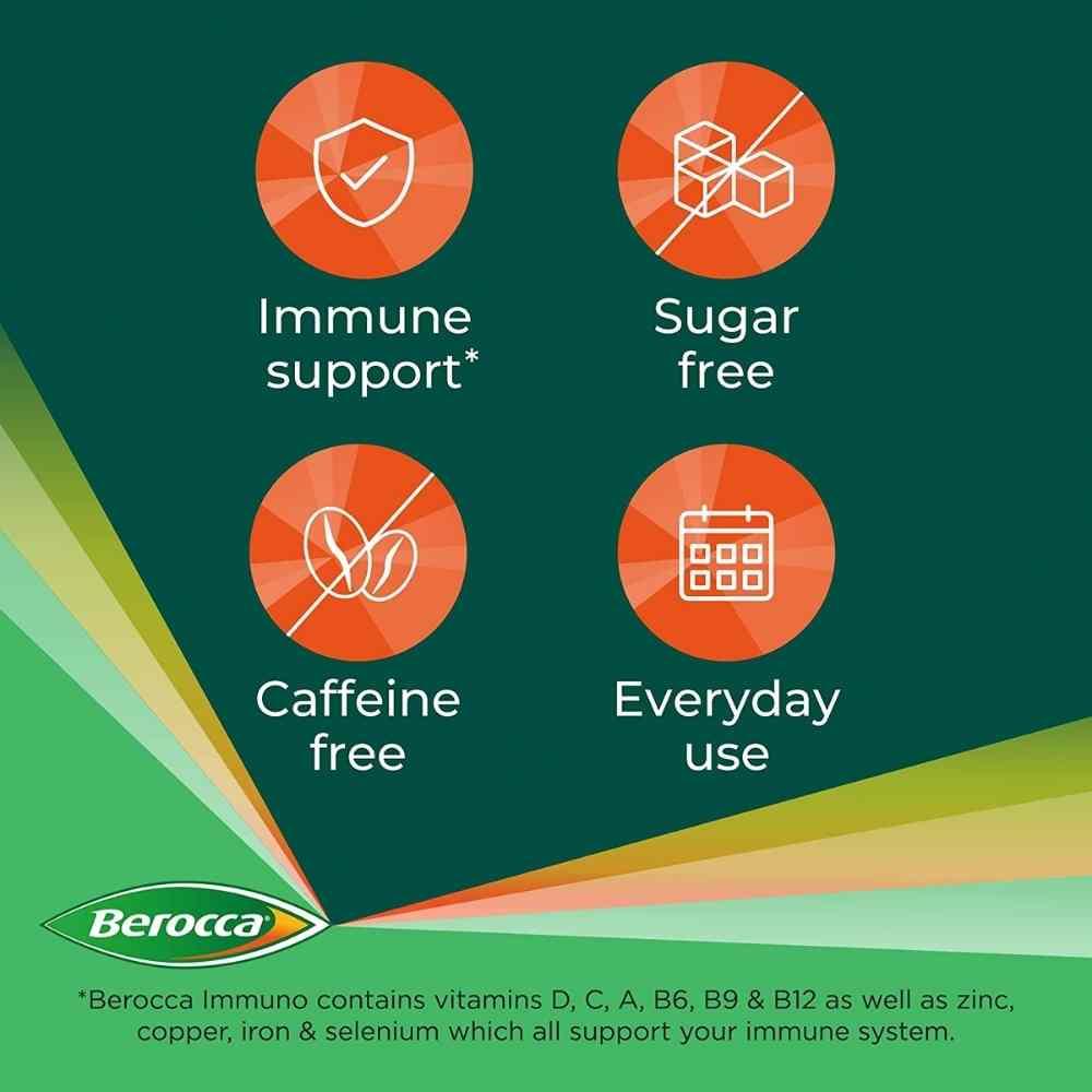Berocca Immuno Sugar-Free Orange Effervescent Tablets 15 Pack