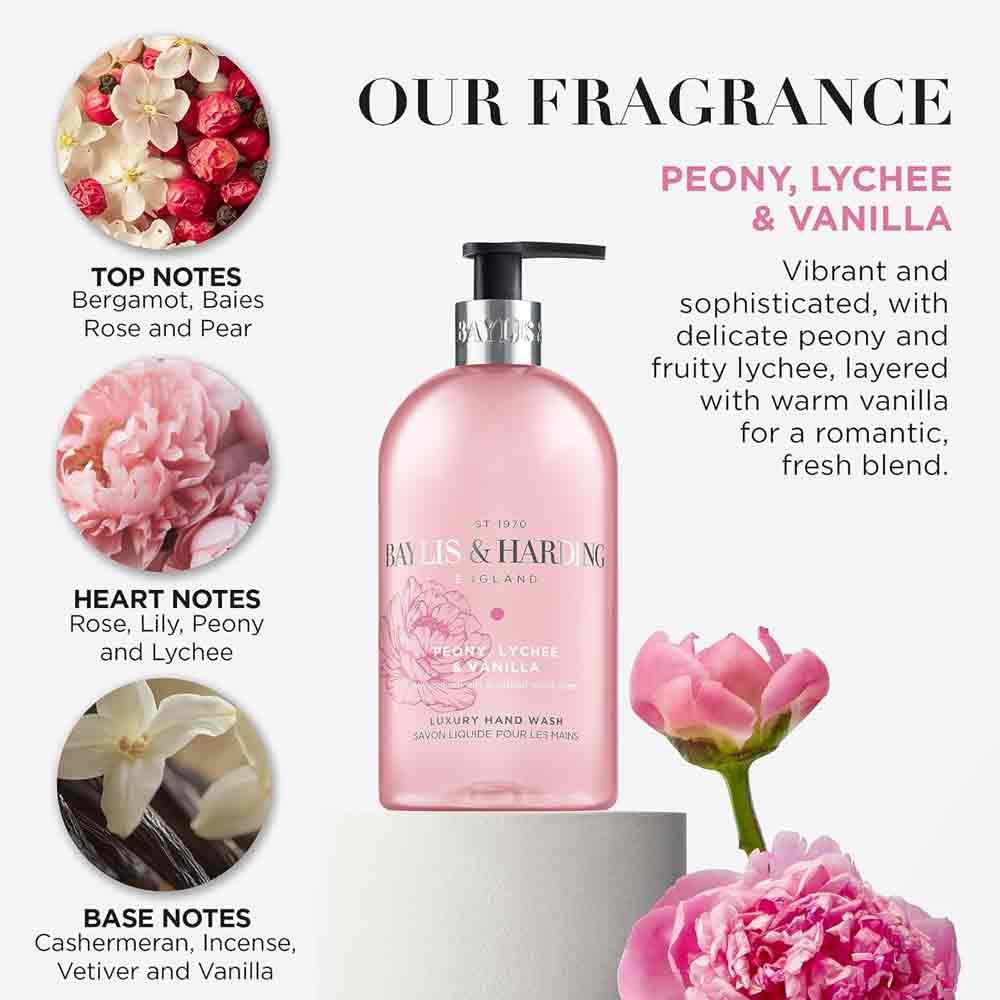 Baylis & Harding Peony Lychee & Vanilla  Hand Wash 500ml