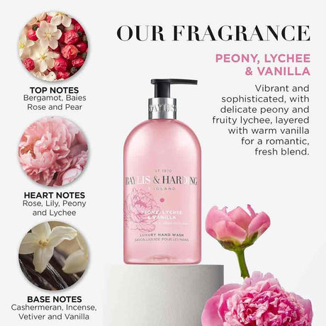 Baylis & Harding Peony Lychee & Vanilla  Hand Wash 500ml