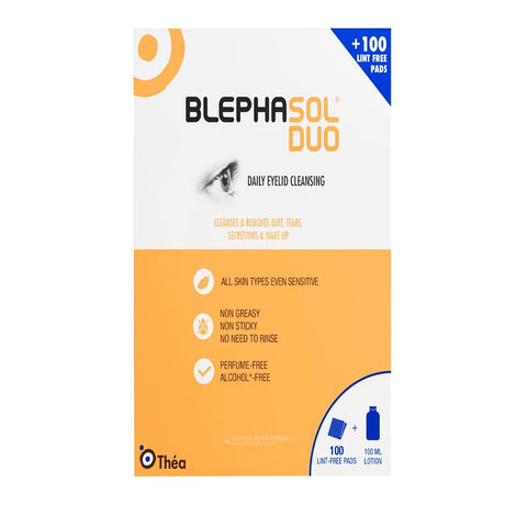 Blephasol Duo Micelle Lotion 100ml and 100 Pads – gently cleanses eyelids to relieve blepharitis