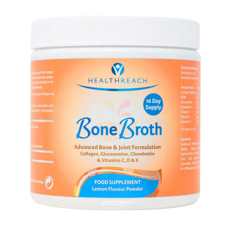 HealthReach Bone Broth Lemon Flavour 125g – for joint mobility and bone strength support