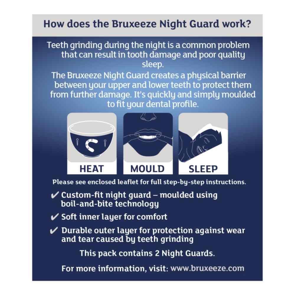 Bruxeeze Night Guard Teeth Grinding Relief 2 Pack