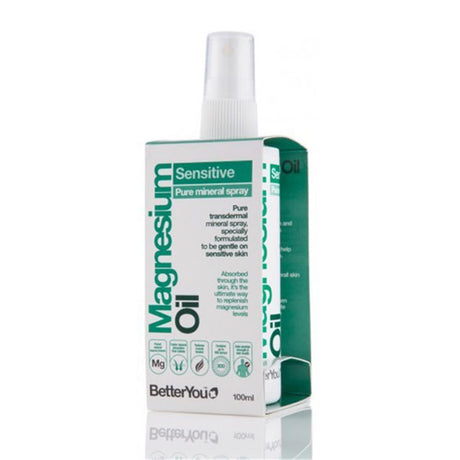 BetterYou Magnesium Oil Sensitive Spray 100ml – magnesium to support muscle function and reduce tiredness