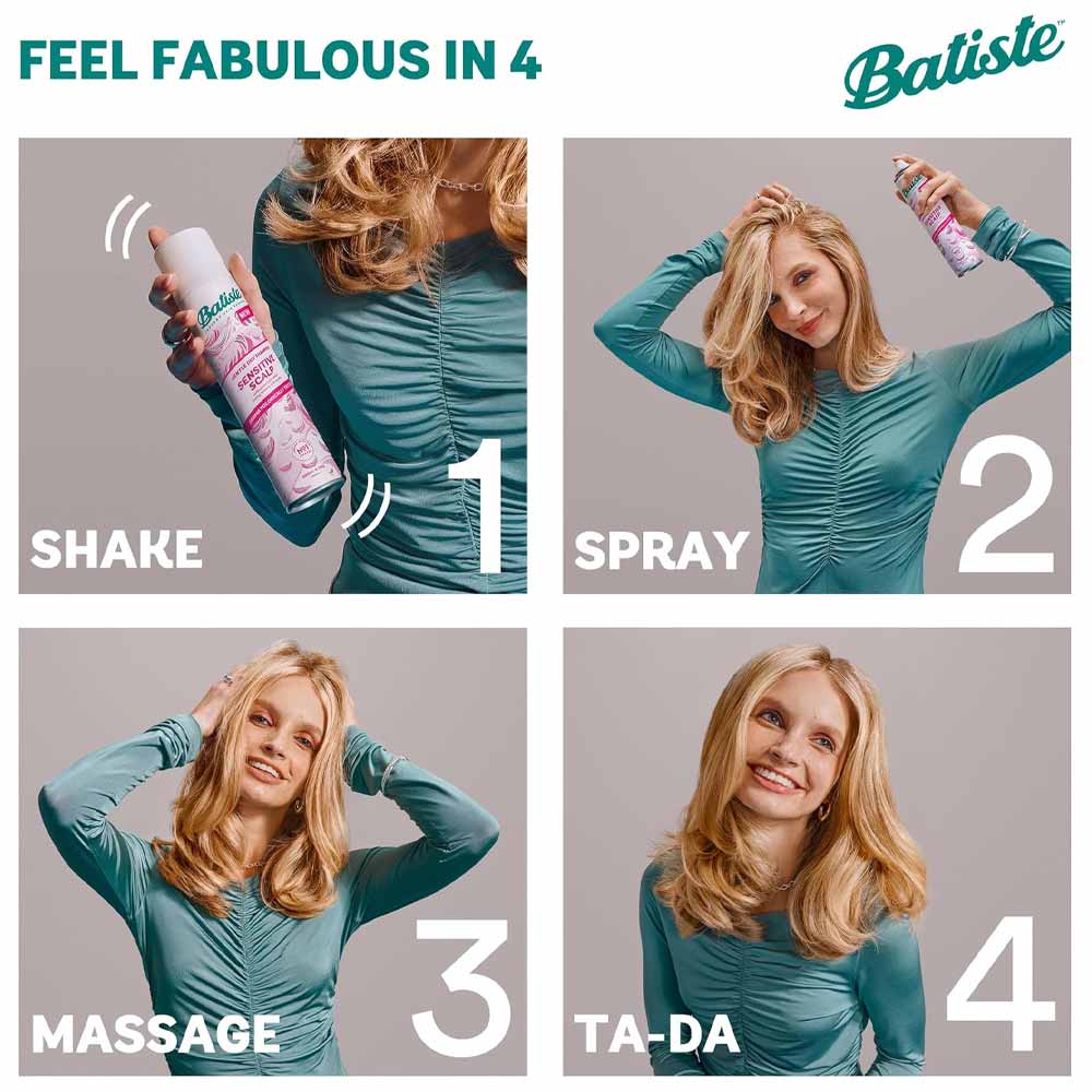 Batiste Dry Shampoo Sensitive Scalp Fragrance Free 50ml Travel Size