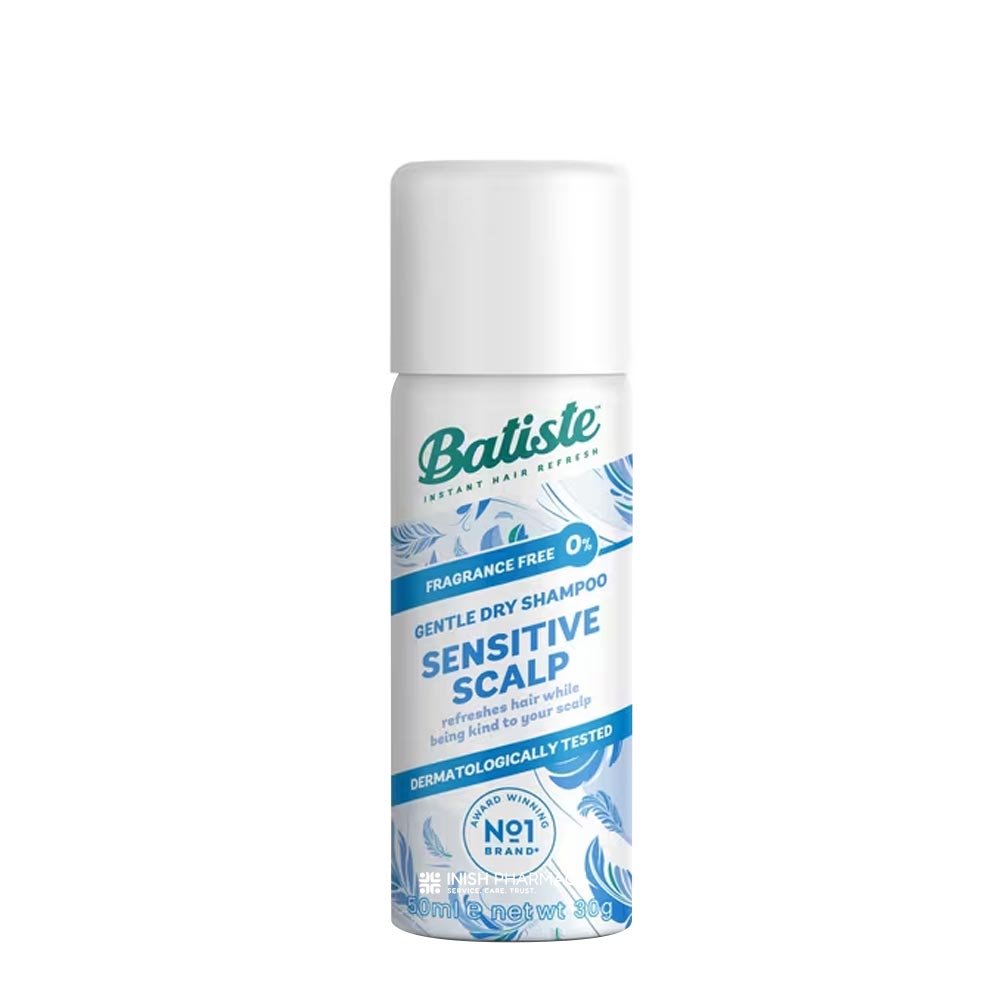 Batiste Dry Shampoo Sensitive Scalp Fragrance Free 50ml Travel Size