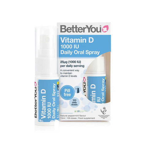 BetterYou Vitamin D Daily Oral Spray 1000IU 15ml – vitamin D3 to support bones, muscles and immunity