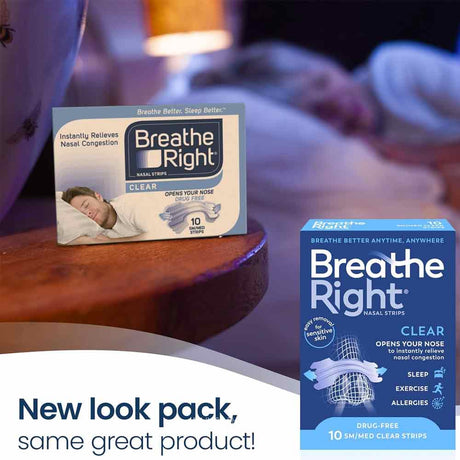 Breathe Right Clear Nasal Strips Small/Medium 10 Pack