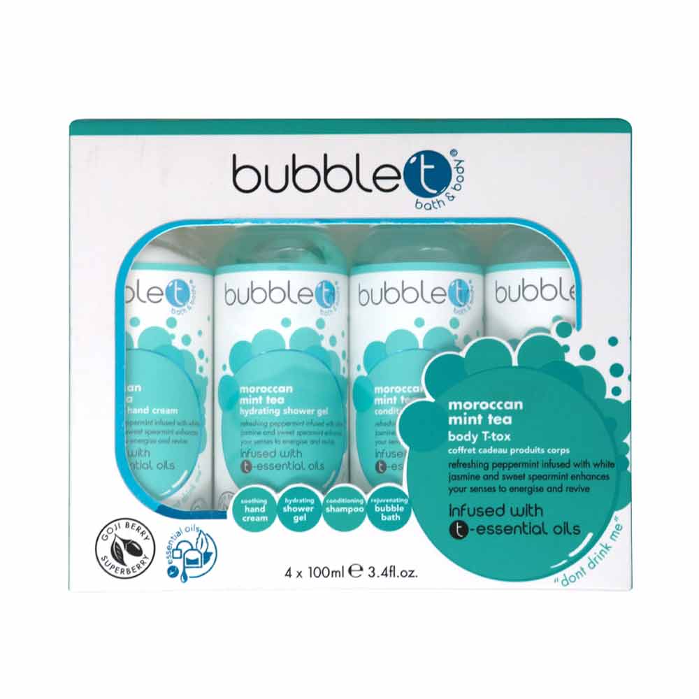 Bubble T Body T-tox Moroccan Mint Tea 4 Piece Gift Set