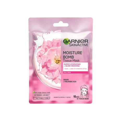 Garnier Skin Active Moisture Bomb Sheet Mask - Sakura Hydrating Glow Reviving For Dull Skin