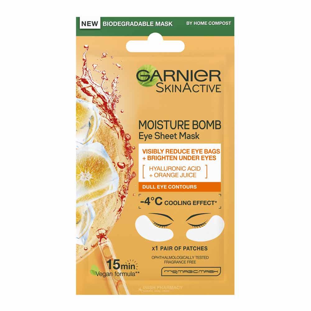 Garnier Skin Active Moisture Bomb Eye Sheet Mask Hyaluronic Acid & Orange