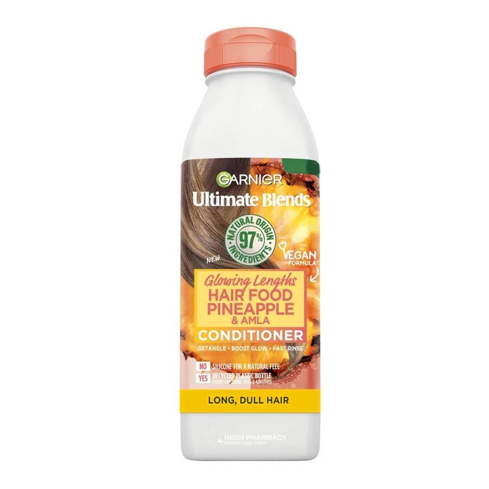 Garnier Ultimate Glowing Lengths Pineapple Hair Food Conditioner Long Dull Hair 350ml – deeply conditions and restores hair