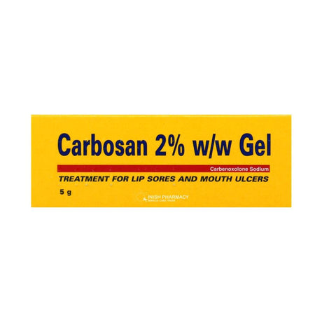 Carbosan 2% Gel For Lip Sores & Mouth Ulcers 5g – relieves painful mouth ulcers