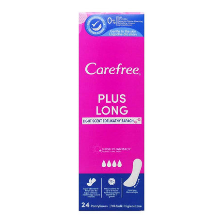 Carefree Plus Long Lightly Scented Liners 24 Pack – for comfortable, everyday feminine protection