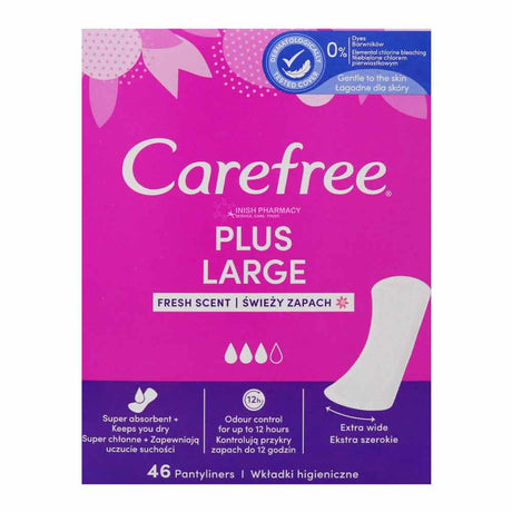 Carefree Pantyliners Plus Large Fresh Scent 46 Pack – for light, everyday feminine freshness