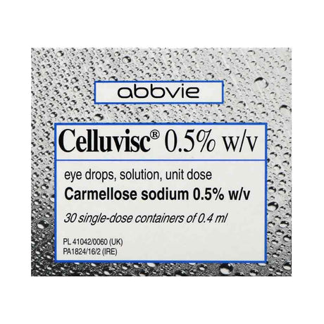 Celluvisc 0.5% Carmellose Eye Drops 30 Single Unit Doses – soothes and hydrates dry, irritated eyes