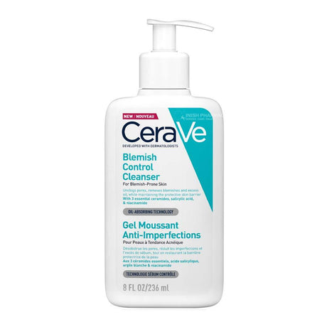 CeraVe Blemish Control Cleanser With Salicylic Acid and Niacinamide 236ml – helps clear and prevent acne breakouts