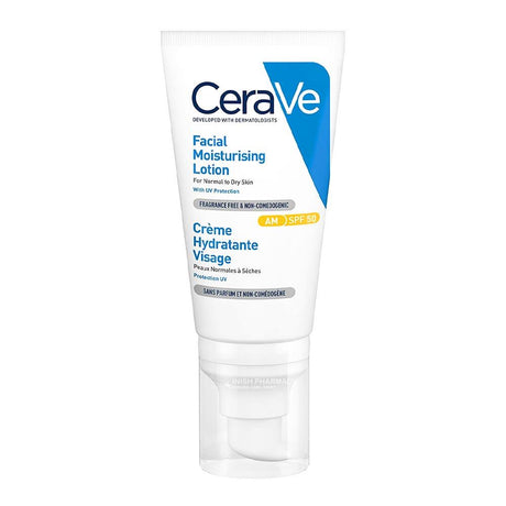 CeraVe AM Facial Moisturising Lotion SPF50 52ml – moisturises skin with SPF protection