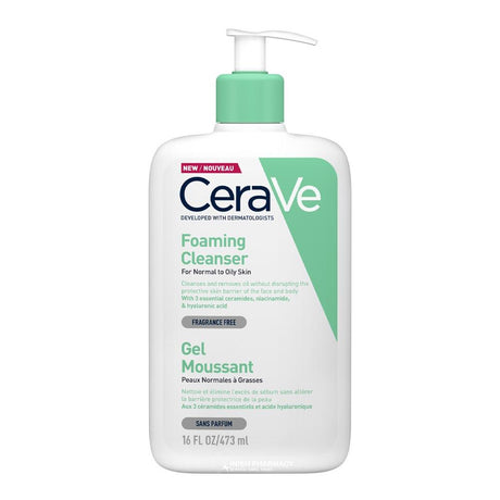 CeraVe Foaming Cleanser Normal to Oily Skin – gently cleanses and refreshes skin