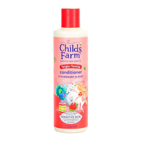 Childs Farm Tangle Taming Conditioner Strawberry & Organic Mint 250ml – gently detangles and smooths unruly hair
