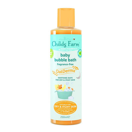 Childs Farm Oatderma Fragrance Free Baby Bubble Bath 250ml – a gentle, soap-free bubble bath for sensitive baby skin