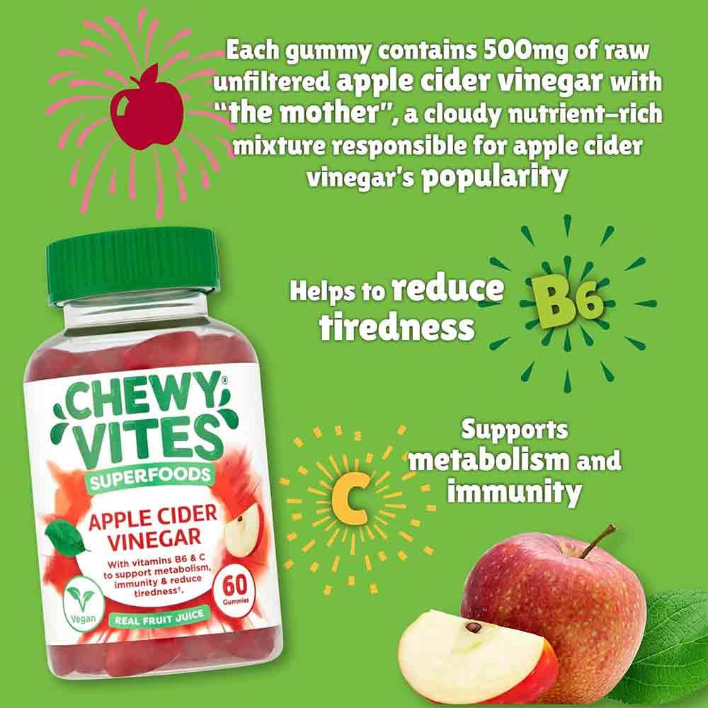 Chewy Vites Super Foods Apple Cider Vinegar 60 Gummies