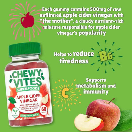 Chewy Vites Super Foods Apple Cider Vinegar 60 Gummies